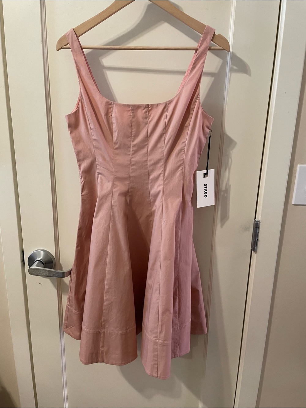 NWT STAUD Wells Mini Dress in Dusty Rose